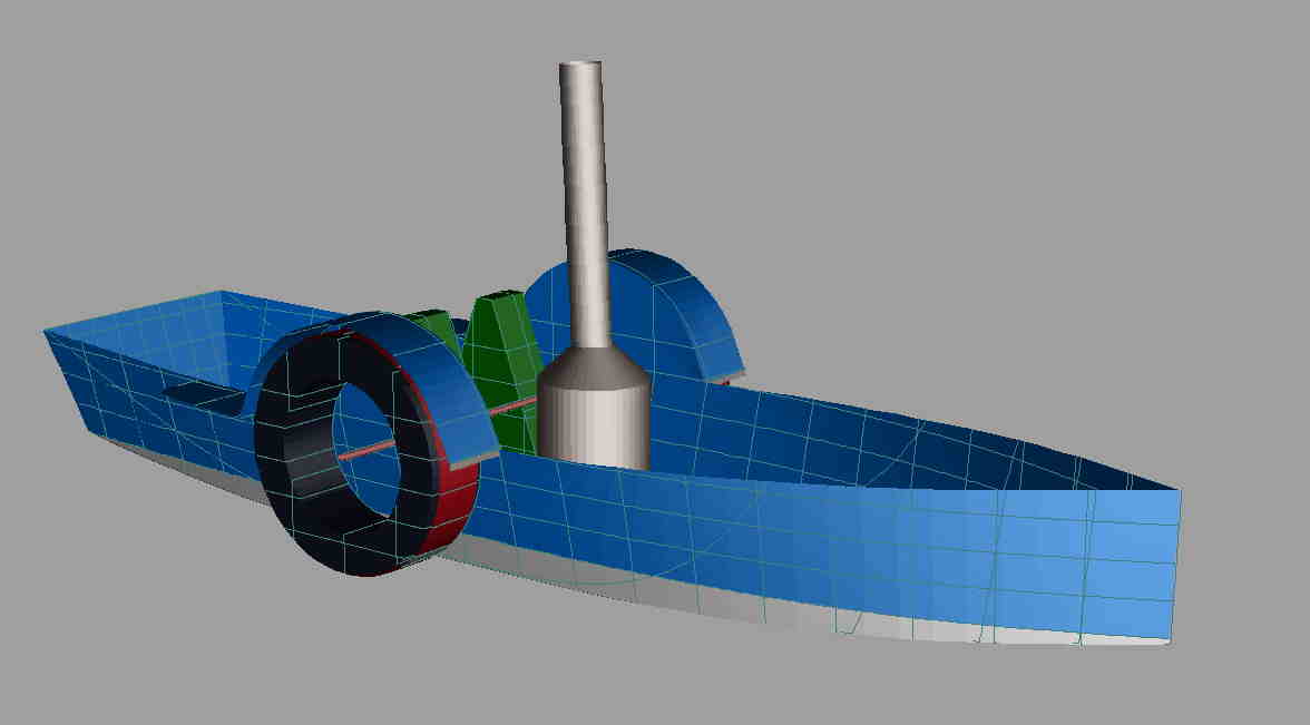 Steam Sidewheeler Drawing