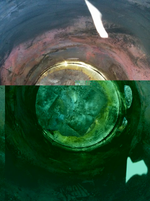 bottom of boiler casing; there's still 1&quot; of kaowool behind sheet stainless here.