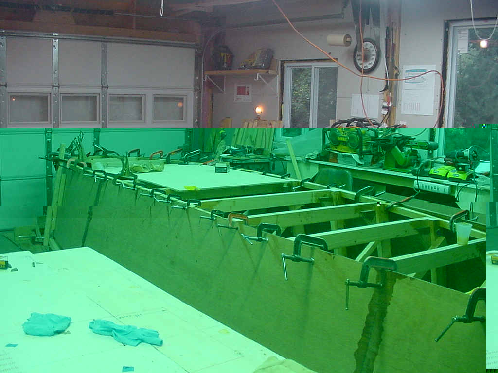 Hull sides epoxied &amp; screwed