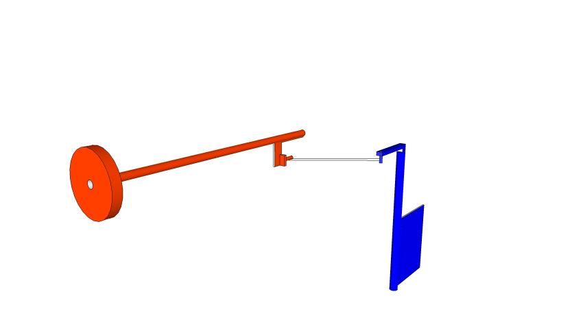 Rudder - Wheel Arrangement with 2 Heim Joints (Ball Rod Ends)