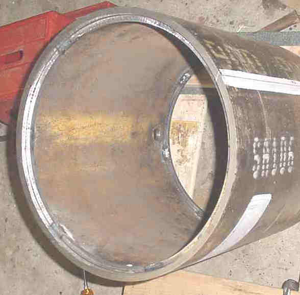 Backing Rings Tack Welded into Shell