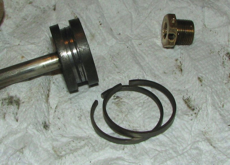 the two piston rings and the piston