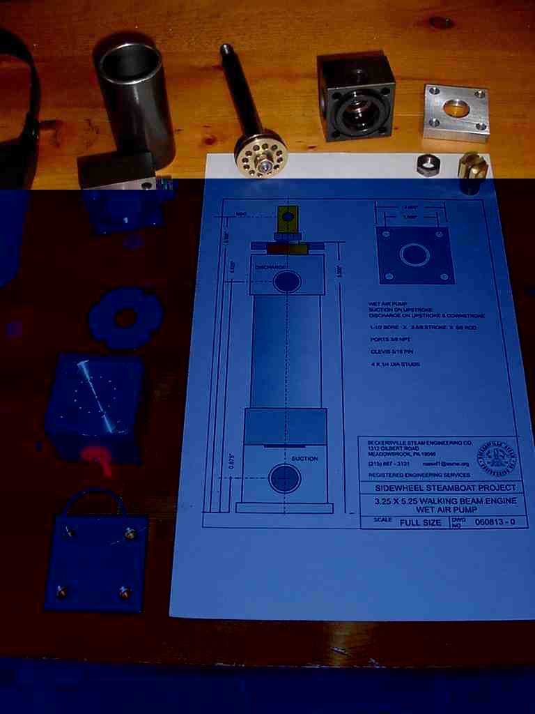 1.5 x 2.625 inch wet vacuum pump for walking beam engine